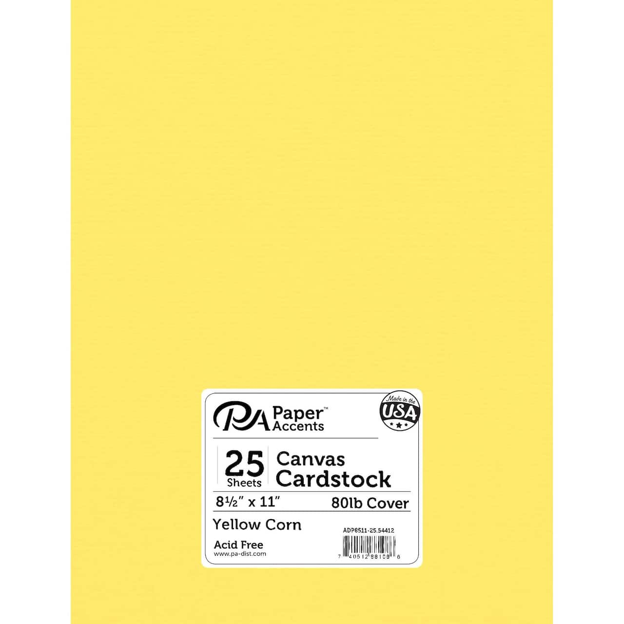 Paper Accents Cdstk Canvas 8.5x11 80lb Yellow Corn